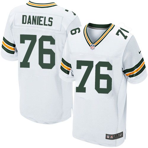 Nike Packers #76 Mike Daniels White Men's Stitched NFL Elite Jersey - Click Image to Close